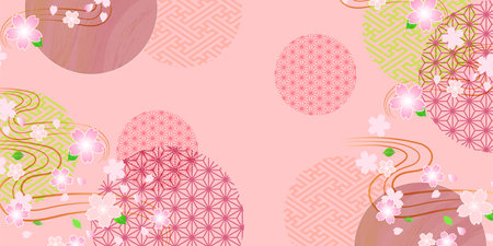 Japanese Pattern New Year's Card Spring Backgroundのイラスト素材
