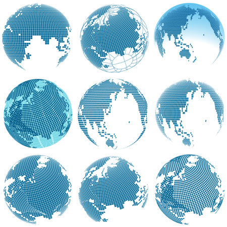map earth silhouette circle iconのイラスト素材