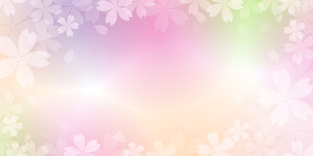 Japanese Pattern Cherry Blossoms Spring Backgroundのイラスト素材