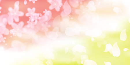 Japanese Pattern Cherry Blossoms Spring Backgroundのイラスト素材