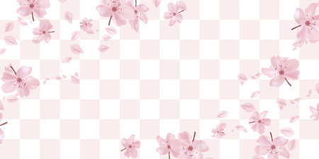 Japanese Pattern Cherry Blossoms Spring Backgroundのイラスト素材