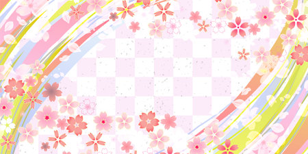 Japanese Pattern Cherry Blossoms Spring Backgroundのイラスト素材