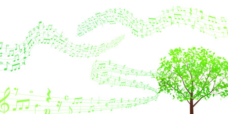 fresh green leaves landscape backgroundのイラスト素材
