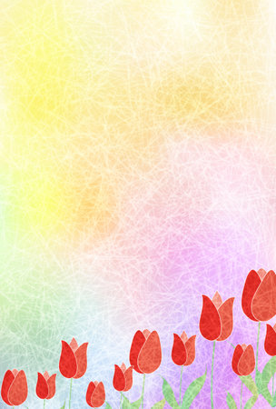 Tulip Colorful Japanese Pattern Backgroundのイラスト素材