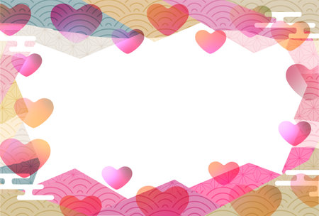 Mother's Day Heart Japanese Pattern Backgroundのイラスト素材