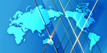 world map blue technology backgroundのイラスト素材
