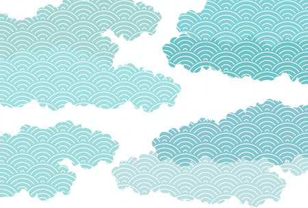 Japanese Pattern Wave Summer Backgroundのイラスト素材