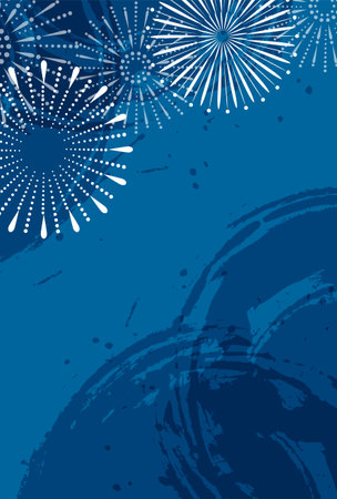 Fireworks Summer Greetings Japanese Pattern Backgroundのイラスト素材