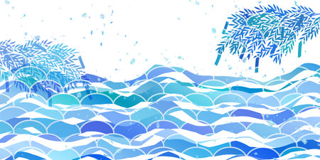 Tanabata Summer Strip of paper Backgroundのイラスト素材