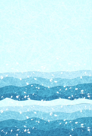 Wave Japanese Paper Pattern Backgroundのイラスト素材
