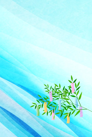 Tanabata Summer Strip of paper Backgroundのイラスト素材