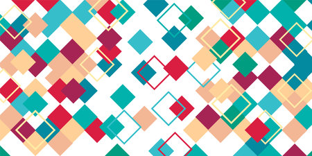 Colorful Square Technology Pattern Background