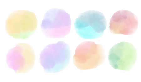Brush Watercolor Colorful Circle Iconのイラスト素材