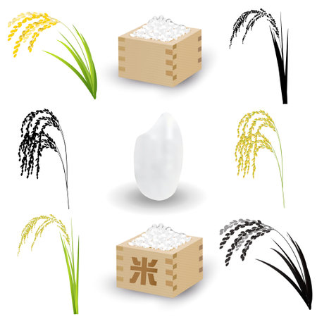 rice rice autumn harvest iconのイラスト素材