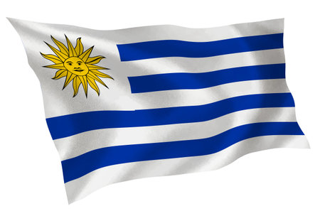 Uruguay country flag silk iconのイラスト素材