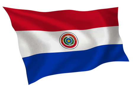 Paraguay country flag silk iconのイラスト素材