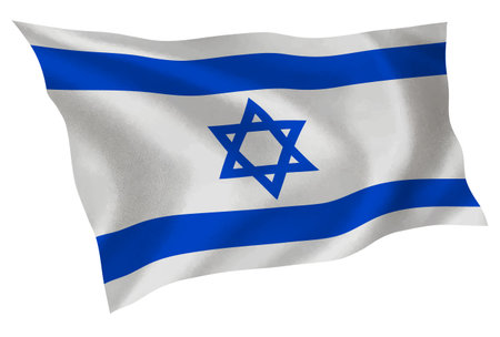 Israel country flag silk iconのイラスト素材