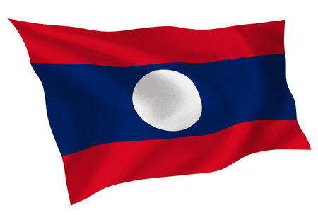 Laos country flag silk iconのイラスト素材