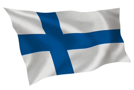 Finland country flag silk iconのイラスト素材