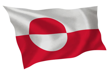 Greenland country flag silk iconのイラスト素材