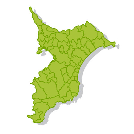 Chiba Japan Map Silhouette Iconのイラスト素材