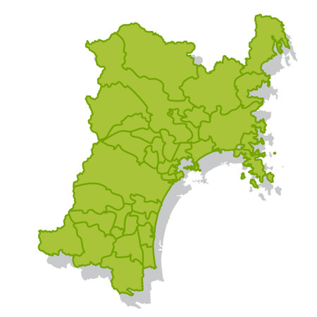 Miyagi Japan Map Silhouette Iconのイラスト素材