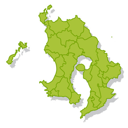 Kagoshima Japan Map Silhouette Iconのイラスト素材