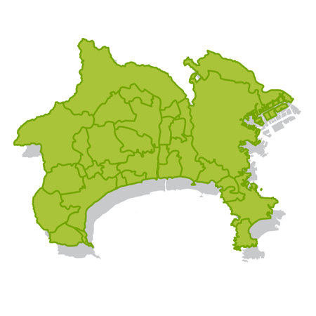 Kanagawa Japan Map Silhouette Iconのイラスト素材