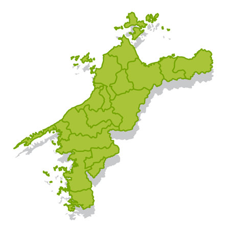 Ehime Japan Map Silhouette Iconのイラスト素材