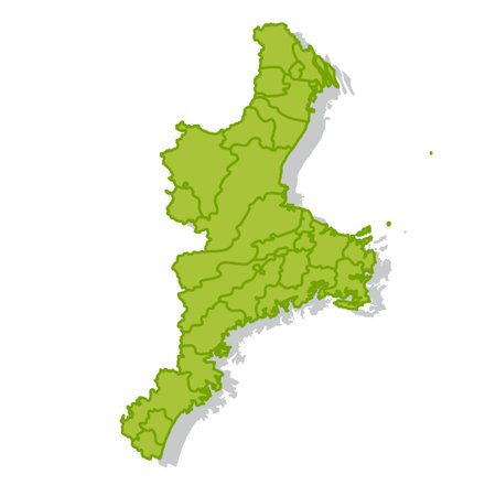 Mie Japan Map Silhouette Iconのイラスト素材