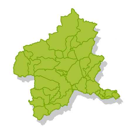 Gunma Japan Map Silhouette Iconのイラスト素材