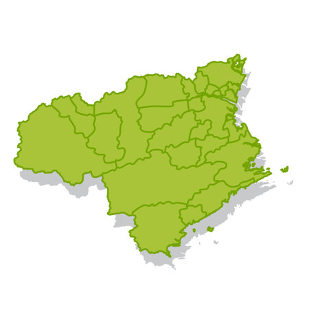Tokushima Japan Map Silhouette Iconのイラスト素材