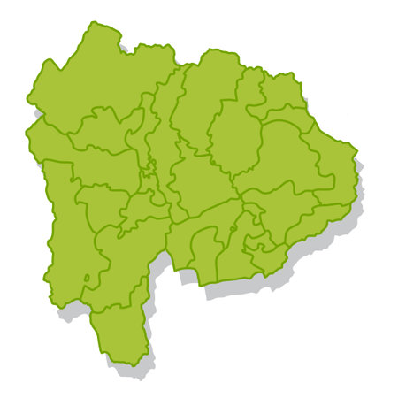 Yamanashi Japan Map Silhouette Iconのイラスト素材