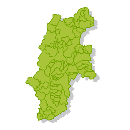 Nagano Japan Map Silhouette Iconのイラスト素材