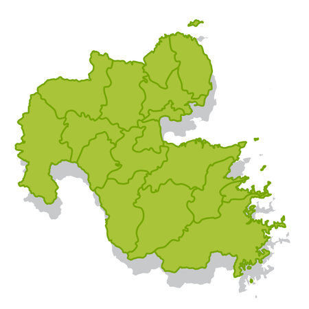 Oita Japan Map Silhouette Iconのイラスト素材