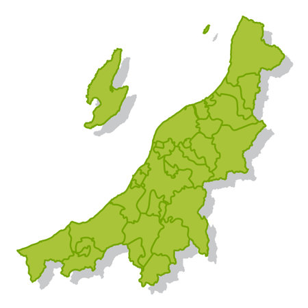 Niigata Japan Map Silhouette Iconのイラスト素材