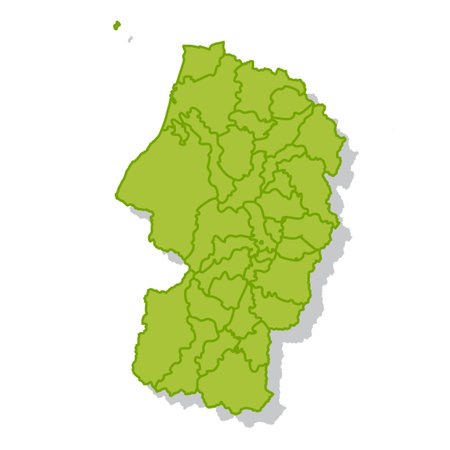 Yamagata Japan Map Silhouette Iconのイラスト素材
