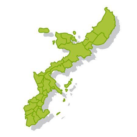 Okinawa Japan Map Silhouette Iconのイラスト素材