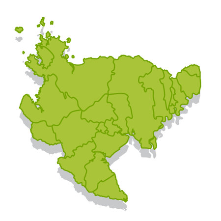 Saga Japan Map Silhouette Iconのイラスト素材