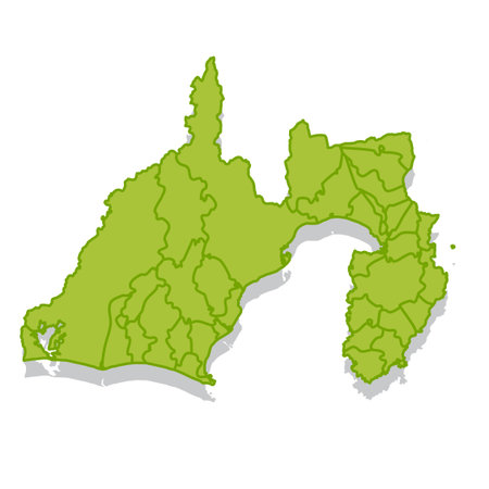Shizuoka Japan Map Silhouette Iconのイラスト素材
