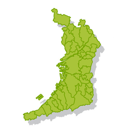 Osaka Japan Map Silhouette Iconのイラスト素材