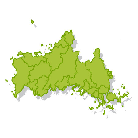 Yamaguchi Japan Map Silhouette Iconのイラスト素材