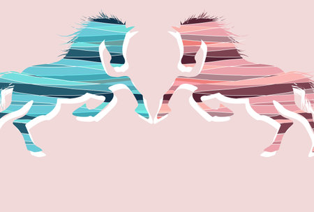 Noon New Year Card White Horse Backgroundのイラスト素材