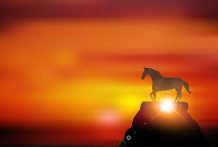 Noon New Year's Card Oriental Zodiac Sign Backgroundのイラスト素材