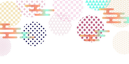 Colorful Japanese Pattern Patterns Backgroundのイラスト素材