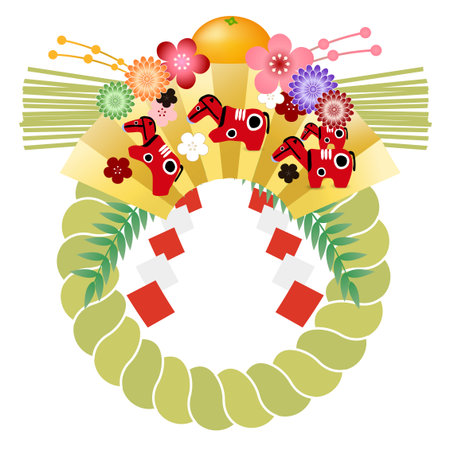 Noon New Year's card Oriental zodiac sign Iconのイラスト素材