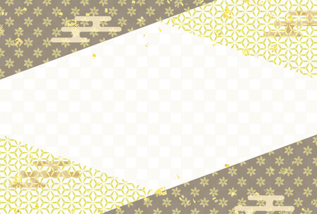 Japanese Pattern Nengajo Gold Backgroundのイラスト素材