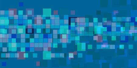 Abstract Digital Background with Blue Square Pattern