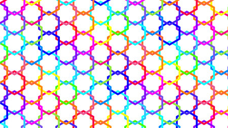 Colorful Interlocking Hexagon Pattern Background Illustration