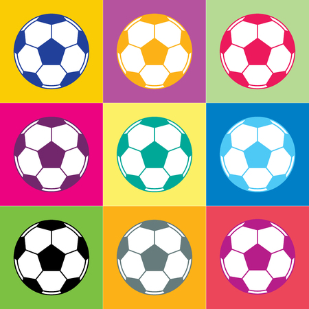 Soccer ball. Pentagons and hexagons forming a ball, round shape. Vector iconのイラスト素材